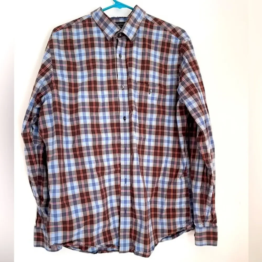Men’s Banana Republic Plaid Button Down Slim fit shirt size‎ Large